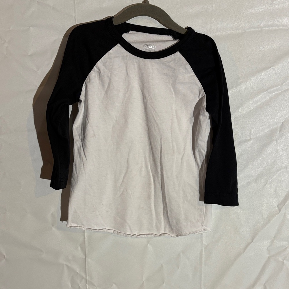 Athletic Works Kids Raglan Long Sleeve Tee - Black and White